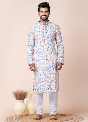 Multicolor Cotton Kurta And Pajama Set