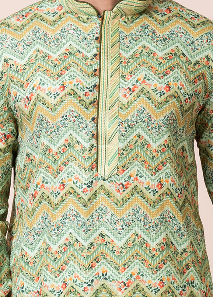 Multicolor Cotton Kurta And Pajama Set