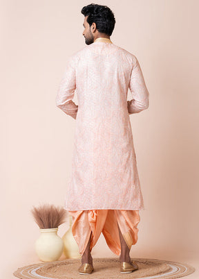 Pink Cotton Kurta And Pajama Set