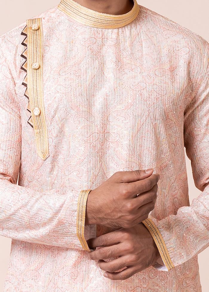 Pink Cotton Kurta And Pajama Set