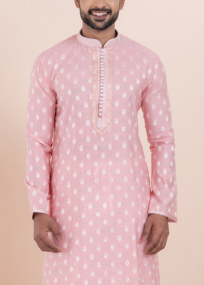 Pink Cotton Kurta And Pajama Set