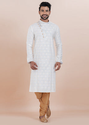 White Cotton Kurta And Pajama Set