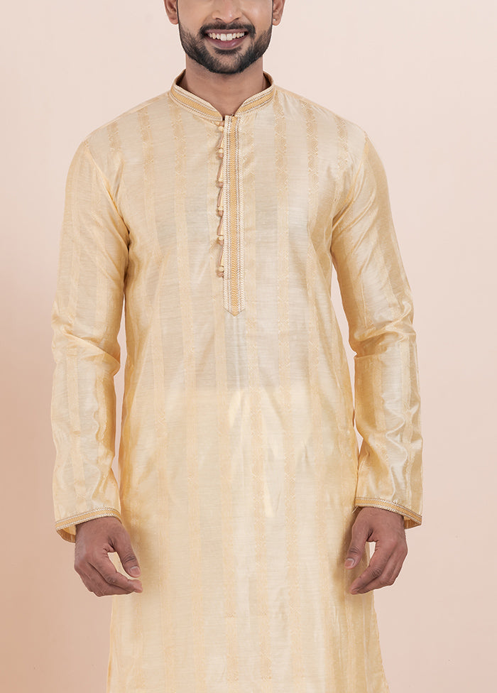 Gold Cotton Kurta And Pajama Set