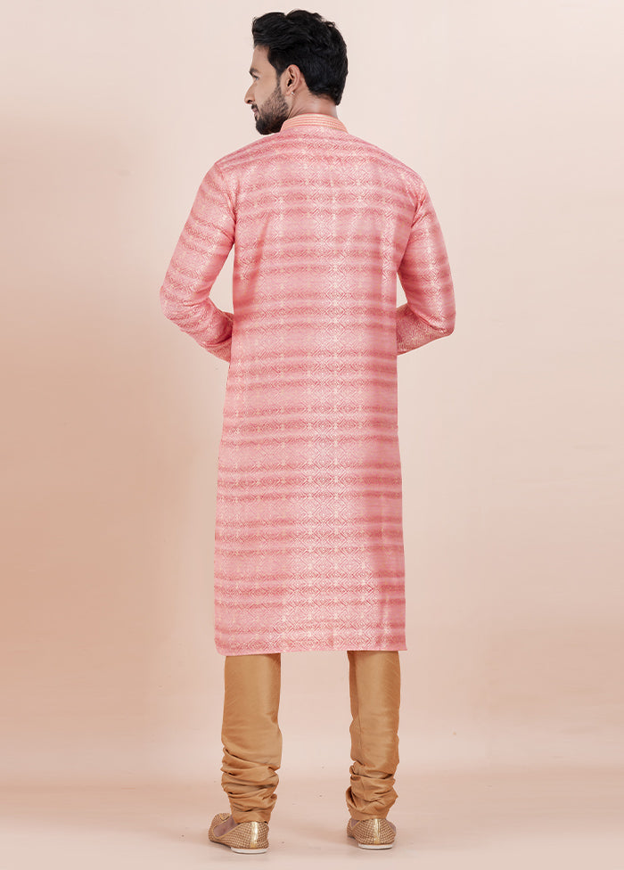 Pink Cotton Kurta And Pajama Set