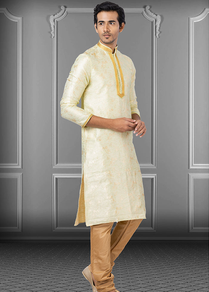 2 Pc Multicolor Dupion Silk Kurta Pajama Set