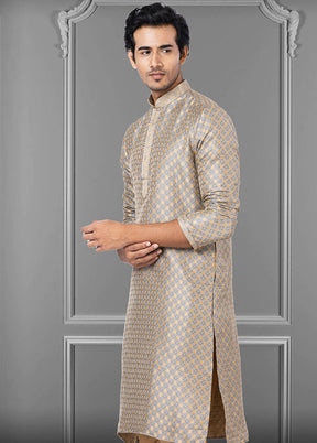 2 Pc Multicolor Dupion Silk Kurta Pajama Set