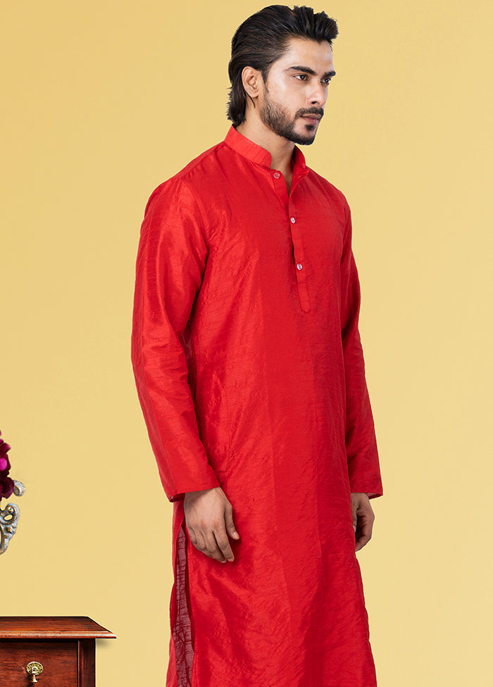 2 Pc Multicolor Dupion Silk Kurta Pajama Set