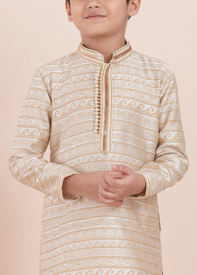 Off White Cotton Silk Kurta Pajama Set