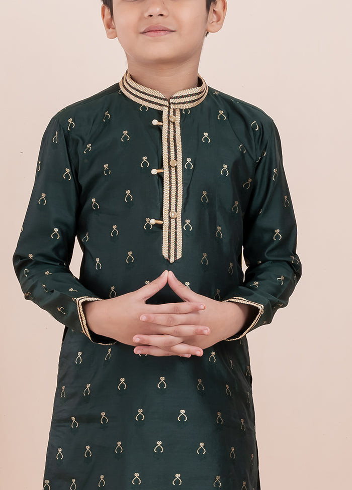 Teal Cotton Silk Kurta Pajama Set
