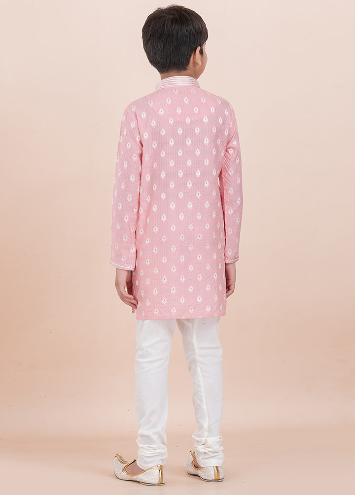 Pink Cotton Silk Kurta Pajama Set