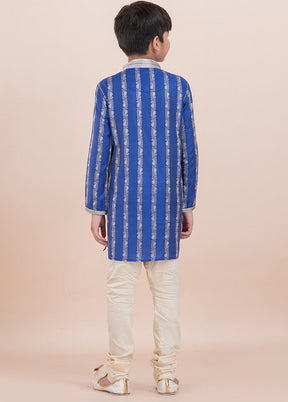 Royal Blue Cotton Silk Kurta Pajama Set