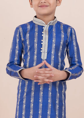Royal Blue Cotton Silk Kurta Pajama Set
