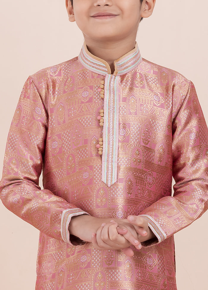 Orange Cotton Silk Kurta Pajama Set
