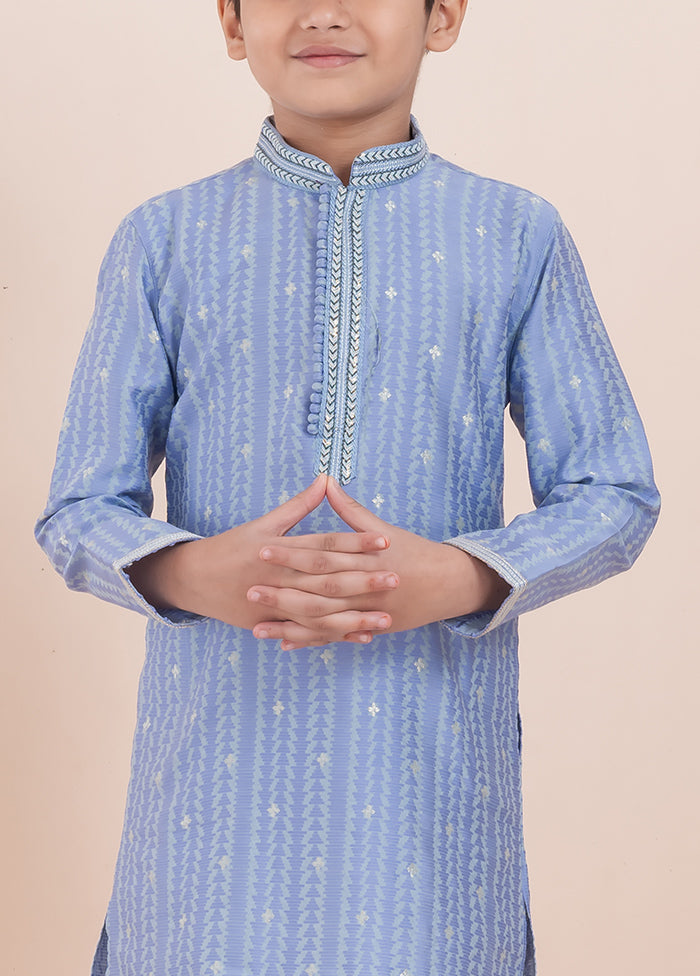 Light Violet Cotton Silk Kurta Pajama Set