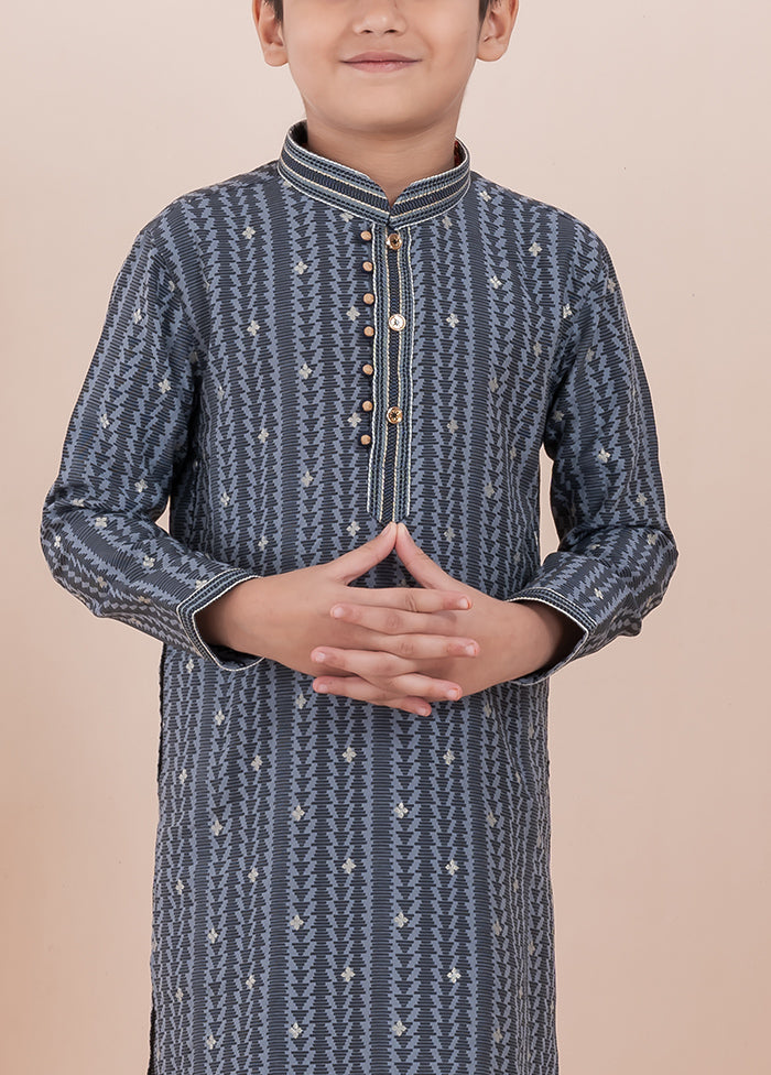 Grey Cotton Silk Kurta Pajama Set