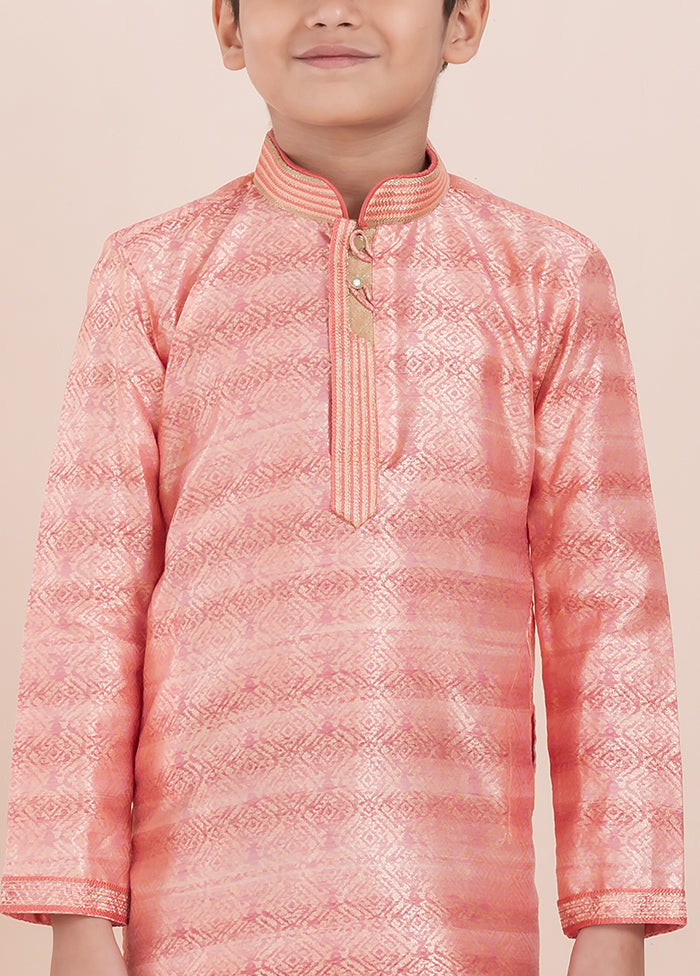 Orange Cotton Silk Kurta Pajama Set
