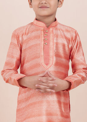 Orange Cotton Silk Kurta Pajama Set