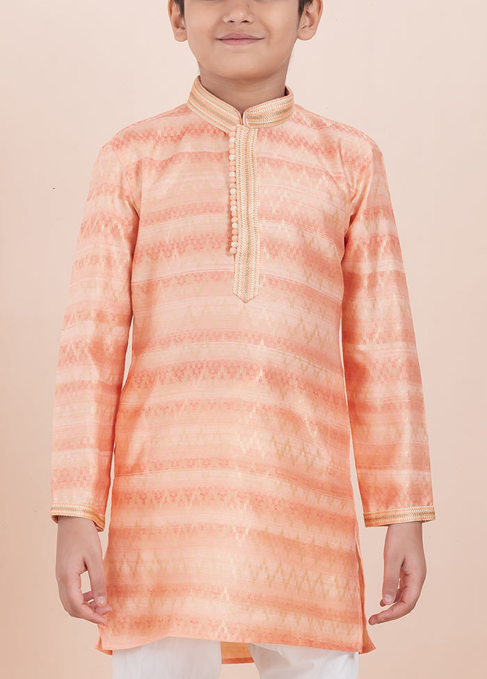 Orange Cotton Silk Kurta Pajama Set