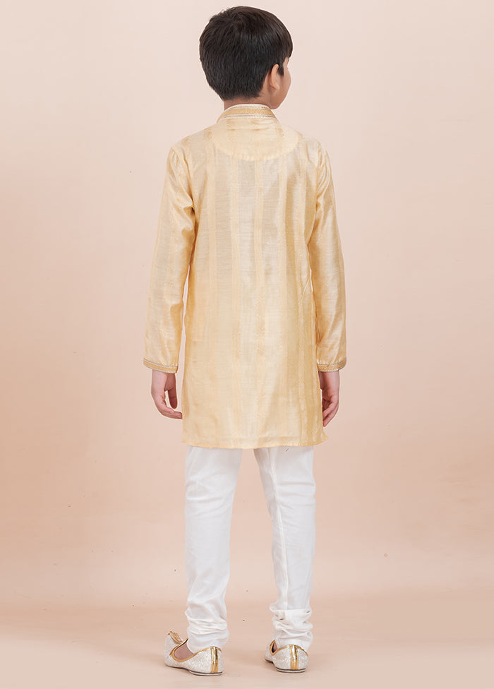 Yellow Cotton Silk Kurta Pajama Set