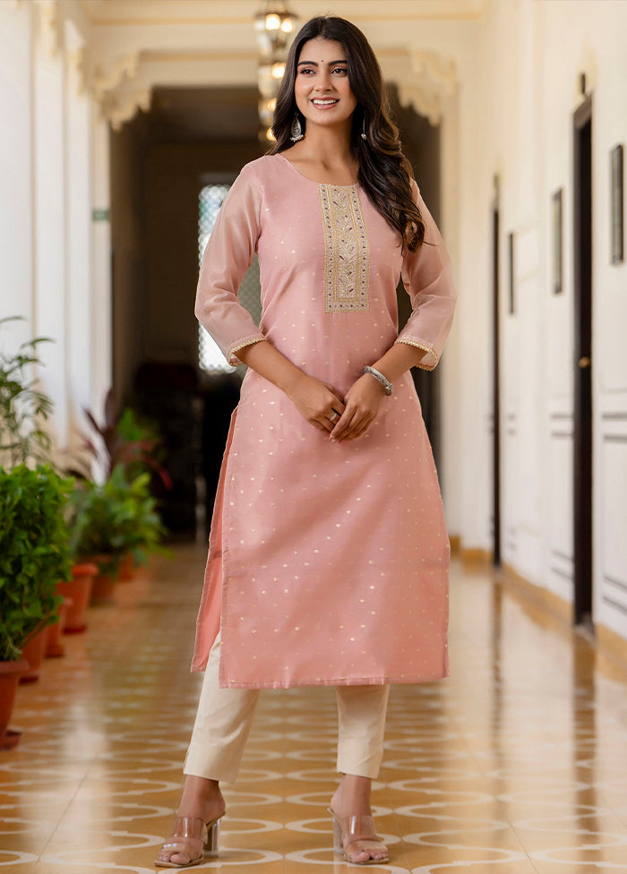 Pink Readymade Silk Kurti
