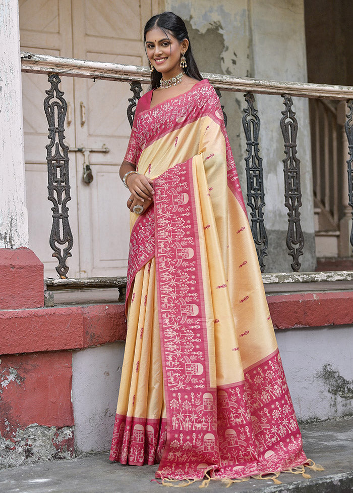 Rani Dupion Silk Saree With Blouse Piece