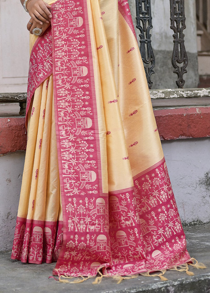 Rani Dupion Silk Saree With Blouse Piece