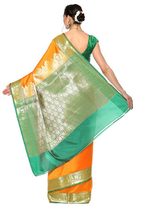 Mustard Silk Saree With Blouse Piece - Indian Silk House Agencies