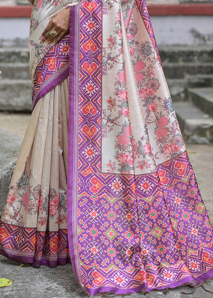 Wine Tussar Silk Saree With Blouse Piece