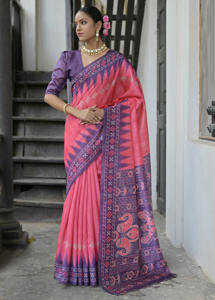 Cream Tussar Silk Saree With Blouse Piece