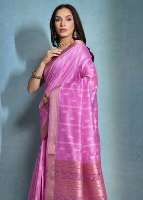 Pink Dupion Silk Saree With Blouse Piece