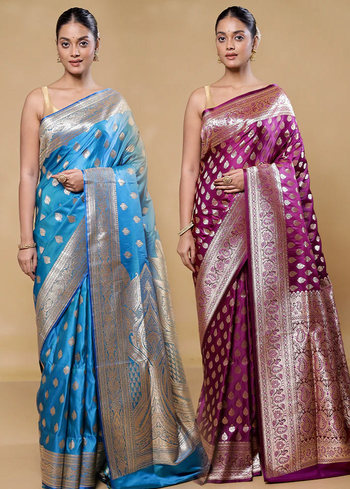 Pink & Blue Banarasi Duo Combo