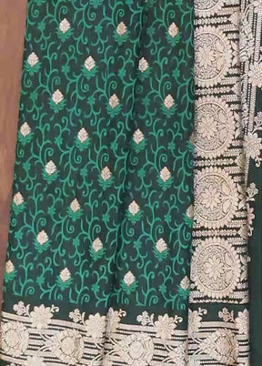 Green Tanchoi Silk Saree With Blouse Piece