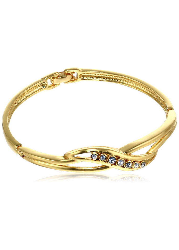 Estele Designer American Diamond Gold Plated Bracelet