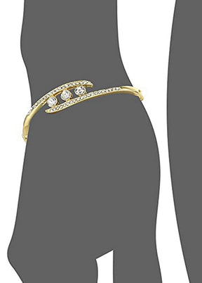 Estele Gold Plated Sandwiched Cuff Bracelet
