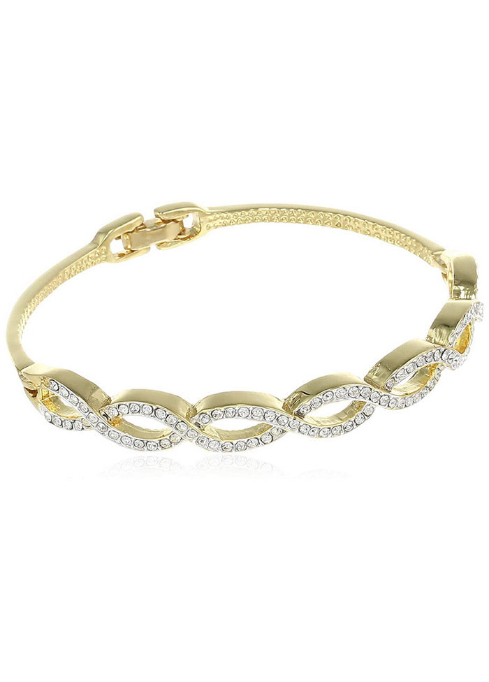 Estele Gold Plated Parallel time Cuff Bracelet
