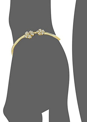 Estele Gold Plated Plait String Cuff Bracelet