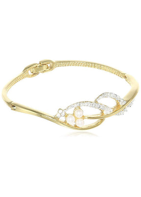 Estele Gold Plated Kundan Cuff Bracelet