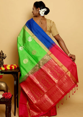 Green Kanjivaram Pure Silk Handloom Saree With Blouse
