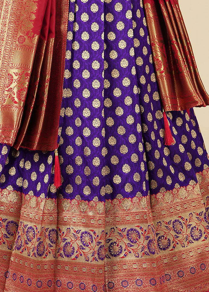 2 pc Purple Readymade Silk Gown Set