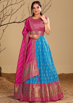 2 pc Firoza Readymade Silk Gown Set