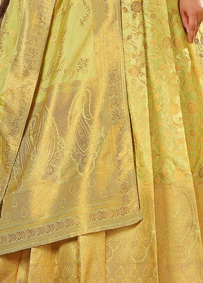 2 pc Lemon Readymade Silk Gown Set