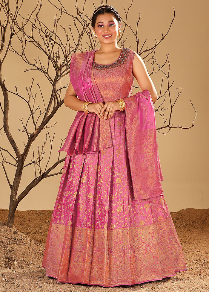 2 pc Rani Readymade Silk Gown Set