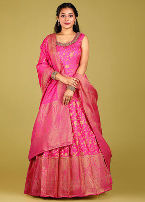 2 pc Rani Readymade Silk Gown Set