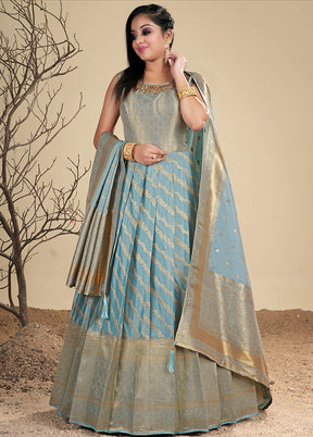 2 pc Firoza Readymade Silk Gown Set