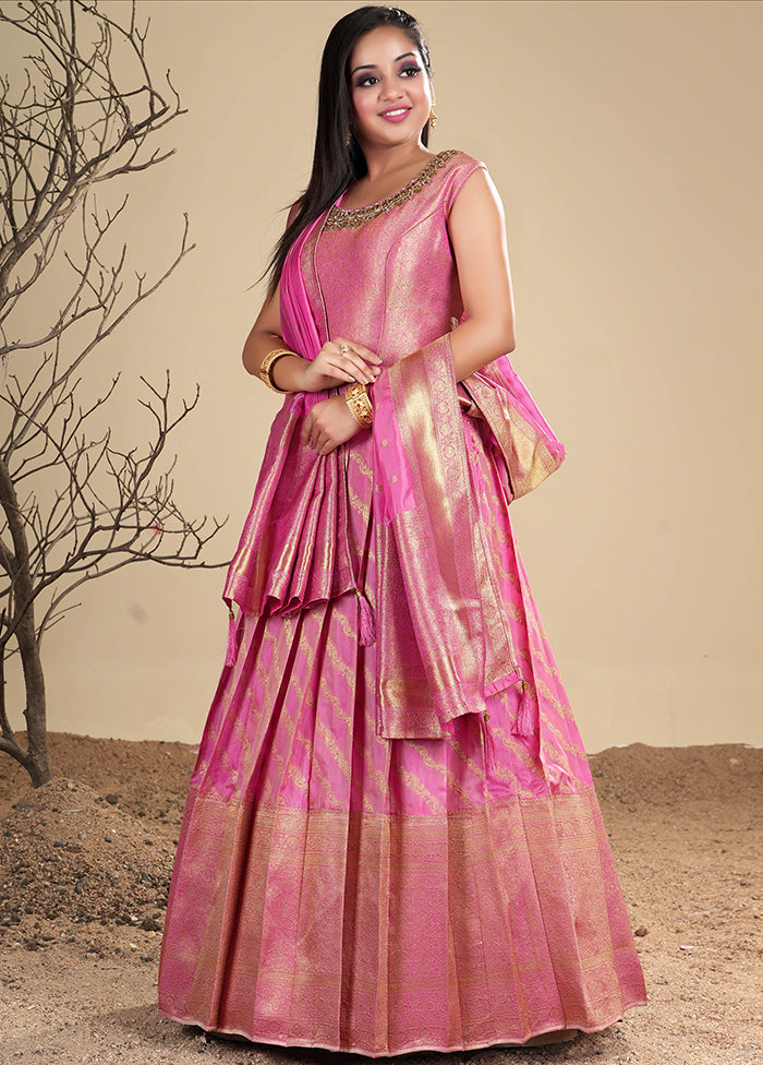 2 pc Rani Readymade Silk Gown Set