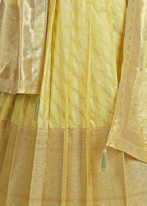 2 pc Lemon Readymade Silk Gown Set