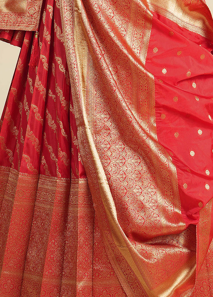 2 pc Red Readymade Silk Gown Set