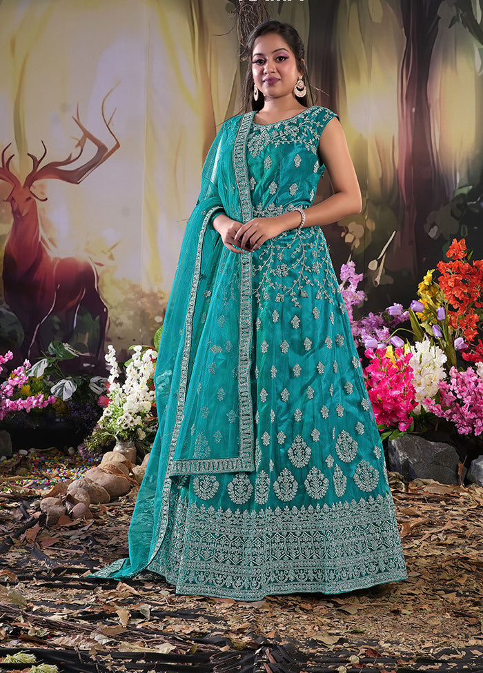 2 Pc Rama Readymade Net Gown