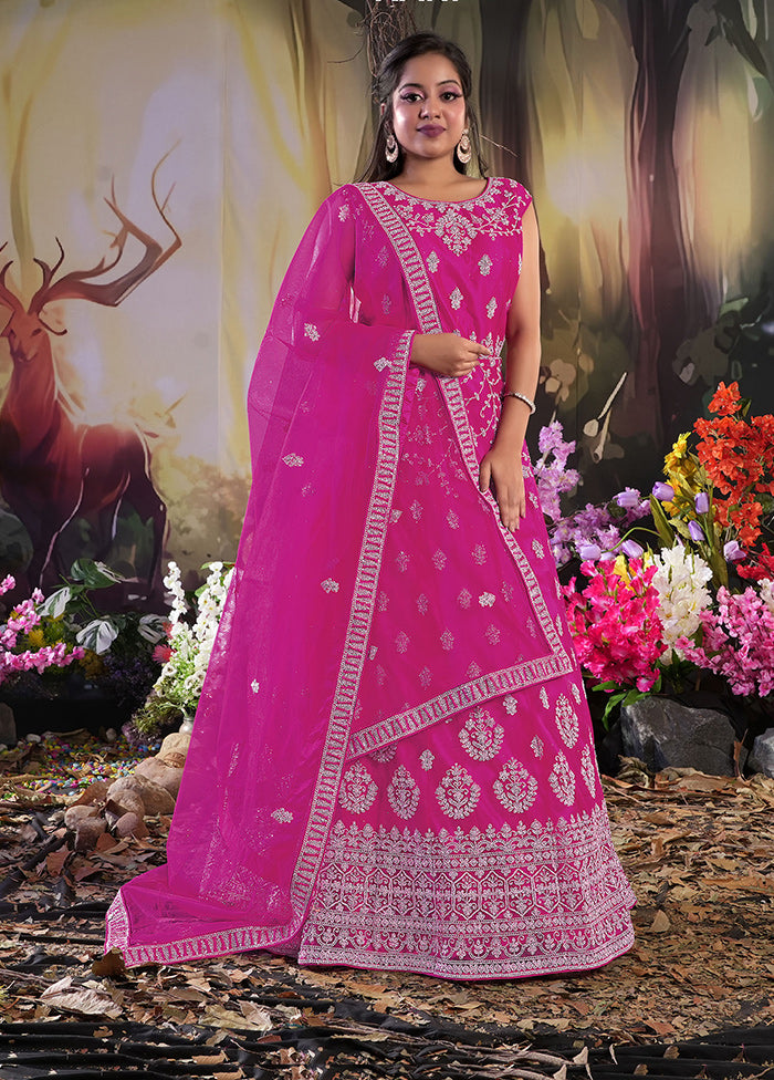 2 Pc Rani Readymade Net Gown