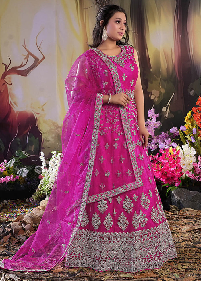 2 Pc Rani Readymade Net Gown